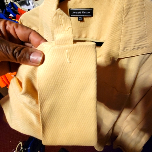 MENS BUTTON DOWN FRENCH CUFF SHIRT - Picture 3 of 4